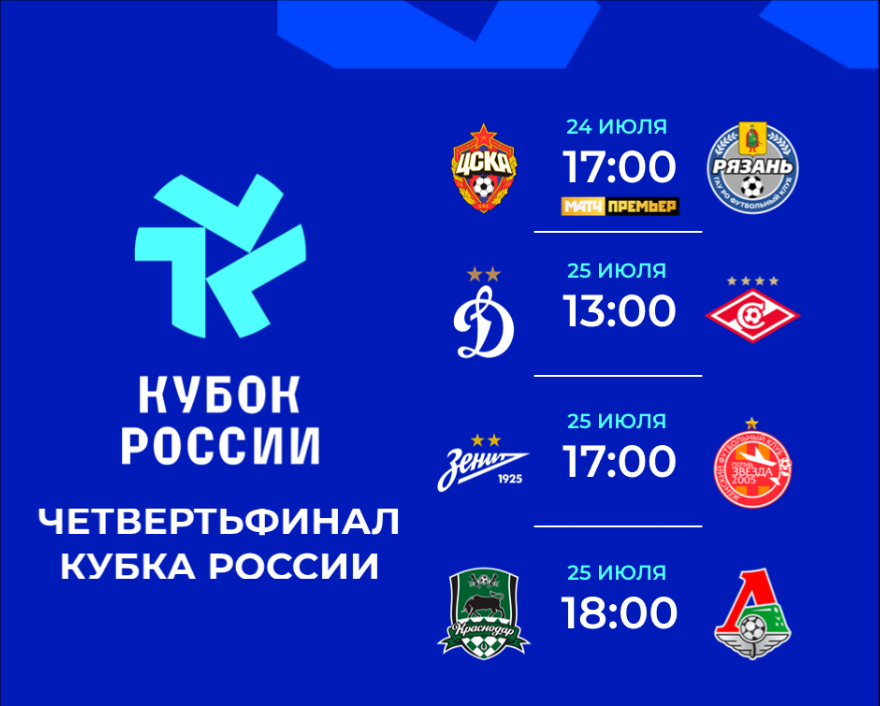 РАСПИСАНИЕ для Кубка России